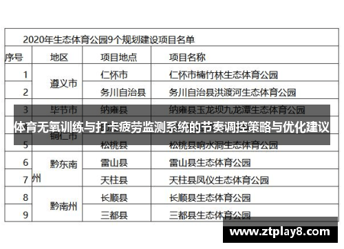 体育无氧训练与打卡疲劳监测系统的节奏调控策略与优化建议